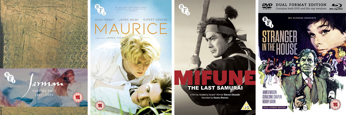 Jarman Volume Two / Maurice / Mifune: The Last Samurai / Stranger in the House pack shots