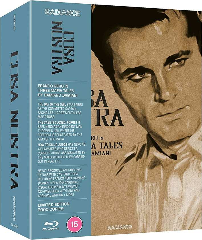 Cosa Nostra: Franco Nero in Three Mafia Tales By Damiano Damiani Blu-ray box art