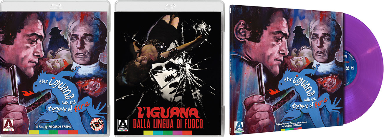 The Iguana with the Tongue of Fire Blu-ray and LP cover art