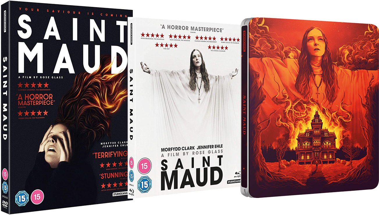 Saint Maud DVD, Blu-ray and Steelbook cover art