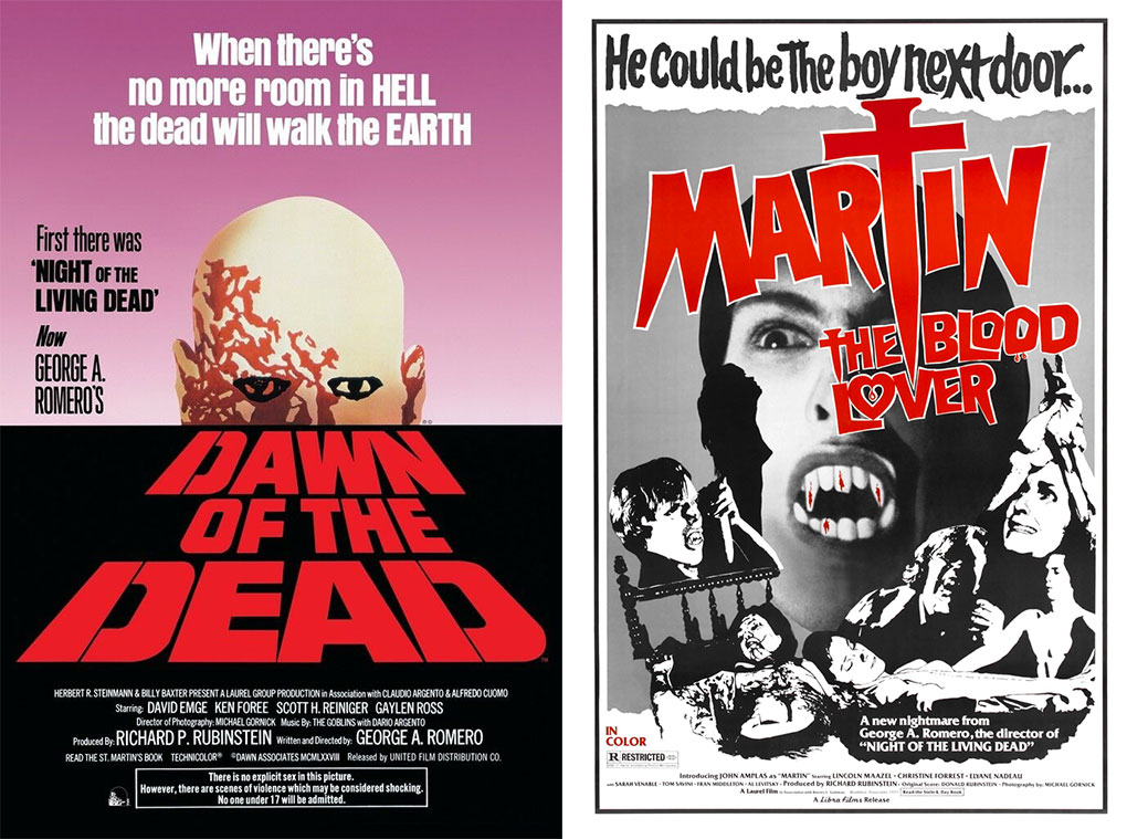 Dawn of the Dead and Martin posters