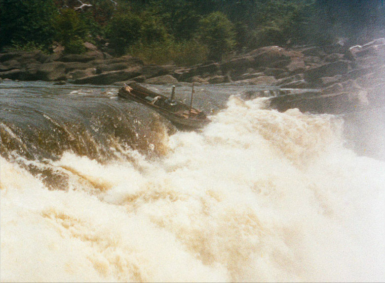 The African Queen hits the rapids
