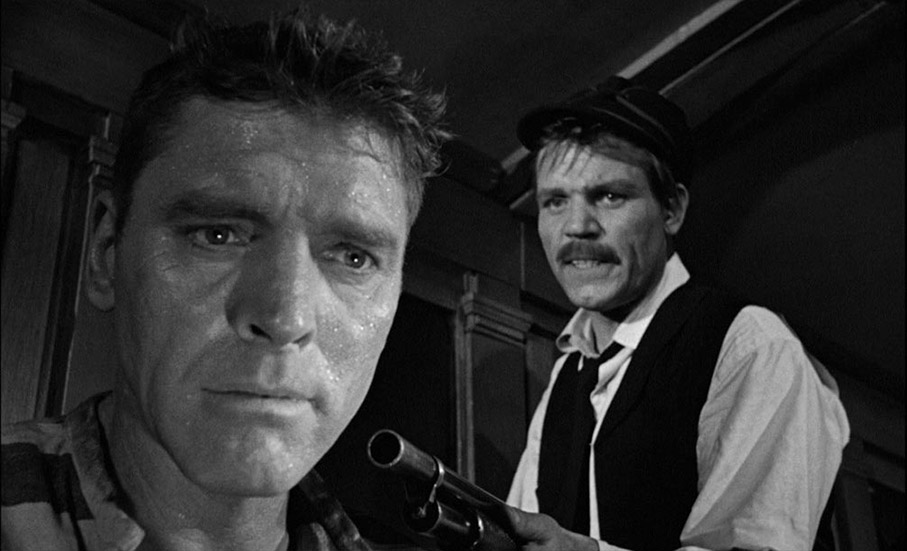 Burt Lancaster and Neville Brand in The Birdman of Alcatraz