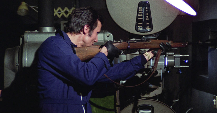 Lanzetta takes aim in the projection booth