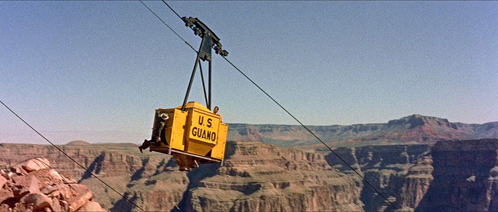 Precarious stunt work at the climax of the film