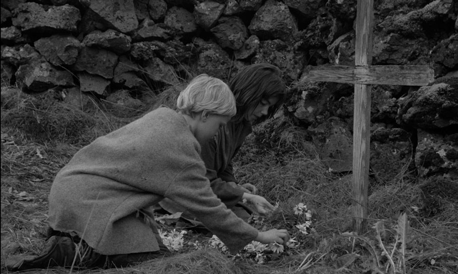 tending the grave in The Juniper Tree