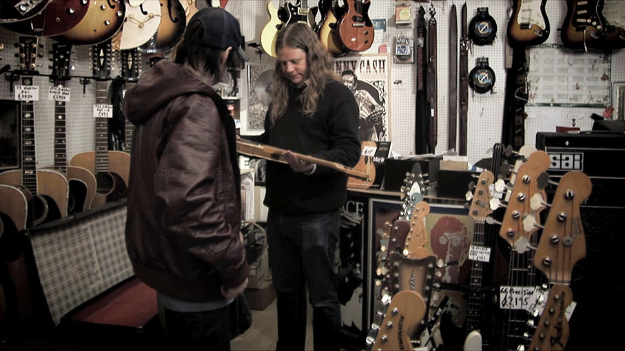 Checking out the guitars in Lawrence in Belgravia