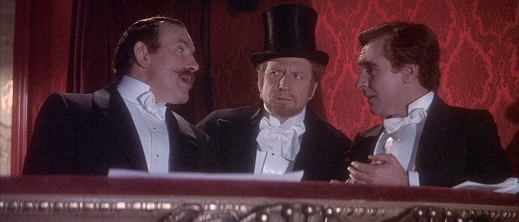 Colin Blakely as Watson, Clive Revill as Rogozhin abd Robert Stephens as Holmes