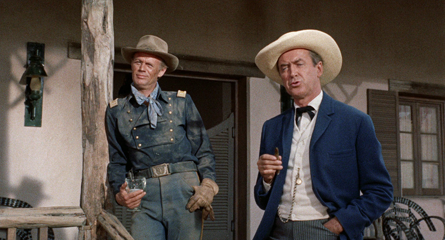Richard Widmark and James Stewart in Two Rode Together
