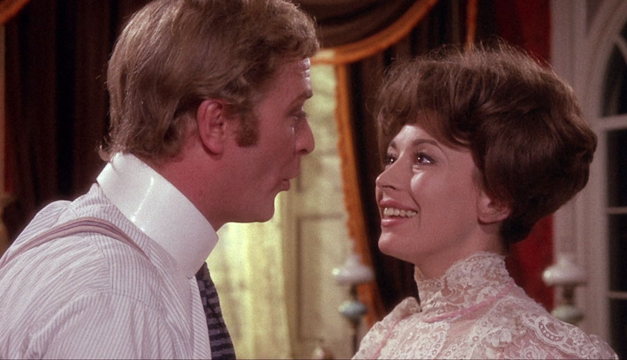 Michael Caine as Michael Finsbury and Nanette Newman as Julia